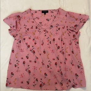 Lane Bryant Flutter Floral Sleeve Blouse